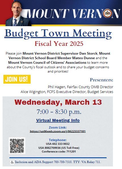 Mount Vernon Budget Town Meeting Flyer