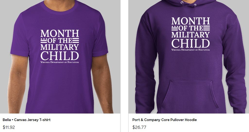 Month of the Military Child, Shirt Sale Deadline March 8th
