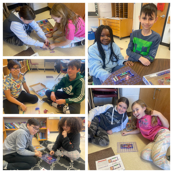 5th graders engaging in circuits