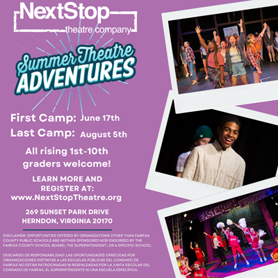 NextStop Theatre Summer camps flyer