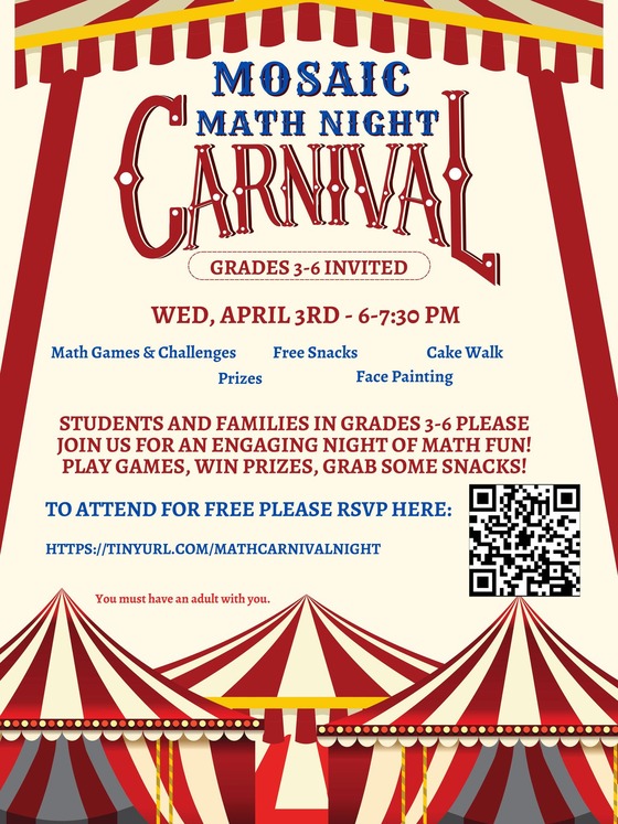 Math Carnival Night flier
