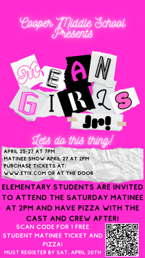 Cooper Middle presents Mean Girls April 25-27 @ 7pm