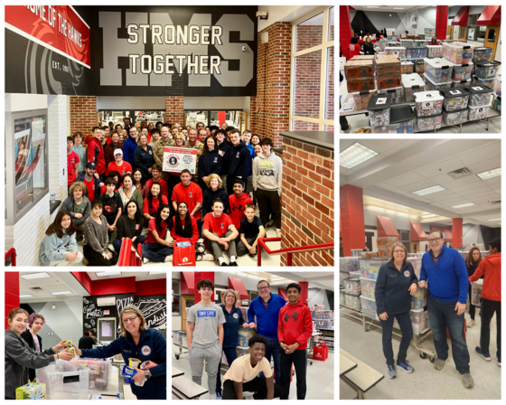 Photo collage Red Bag event at Herndon MS