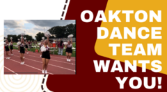 Oakton Dance Team Wants You! with a picture of the dance team at a football game