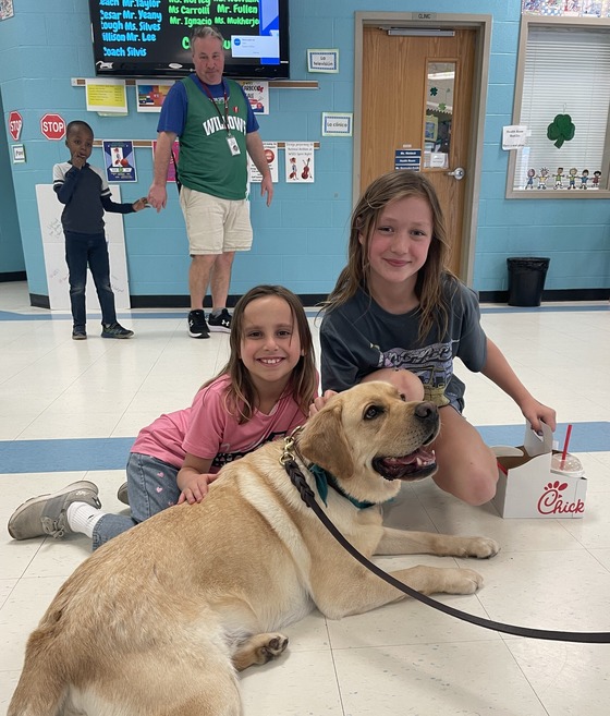 Murphy the therapy dog visited the fox den today and we sure loved seeing him!