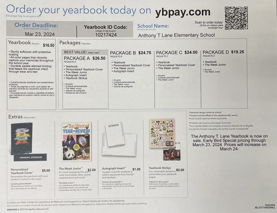 Lifetouch yearbook order form