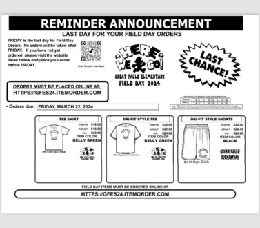 GFES Field Day order