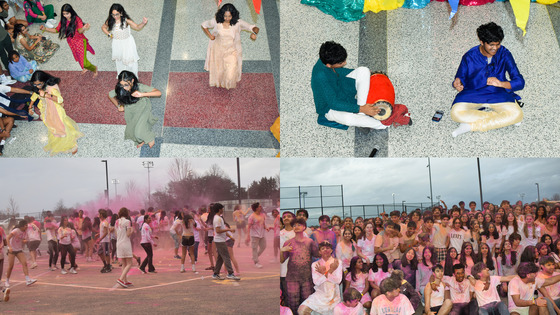Collage of photos from TJ PTSA's Holi Celebration