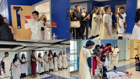 Collage of photos from TJ Latin's Ides of March performance.