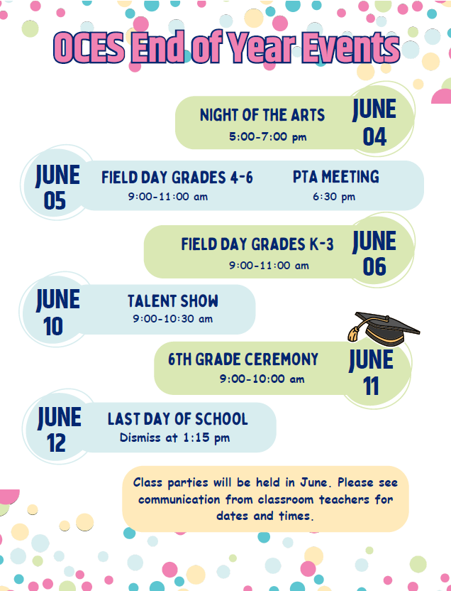 OCES End of  Year Events