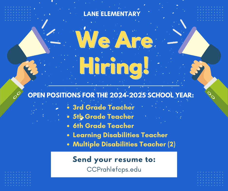 Lane is hiring teachers for 2024-25