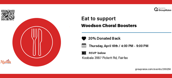Woodson chorus fundraiser at Koobala