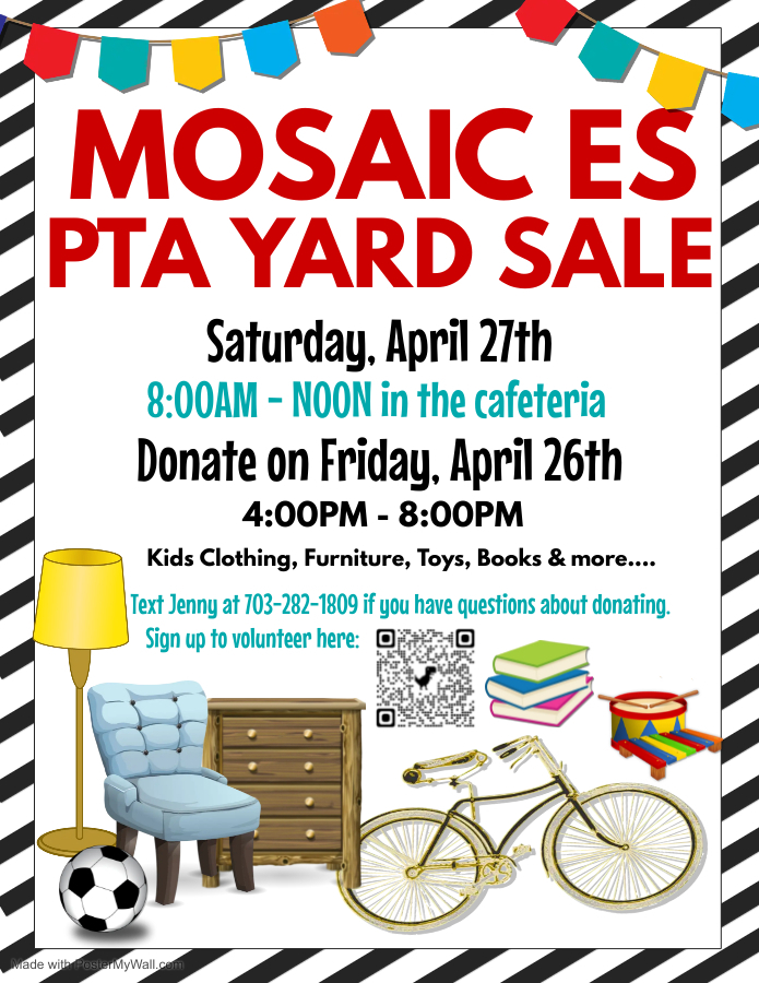 mosaic Es yard sale flyer