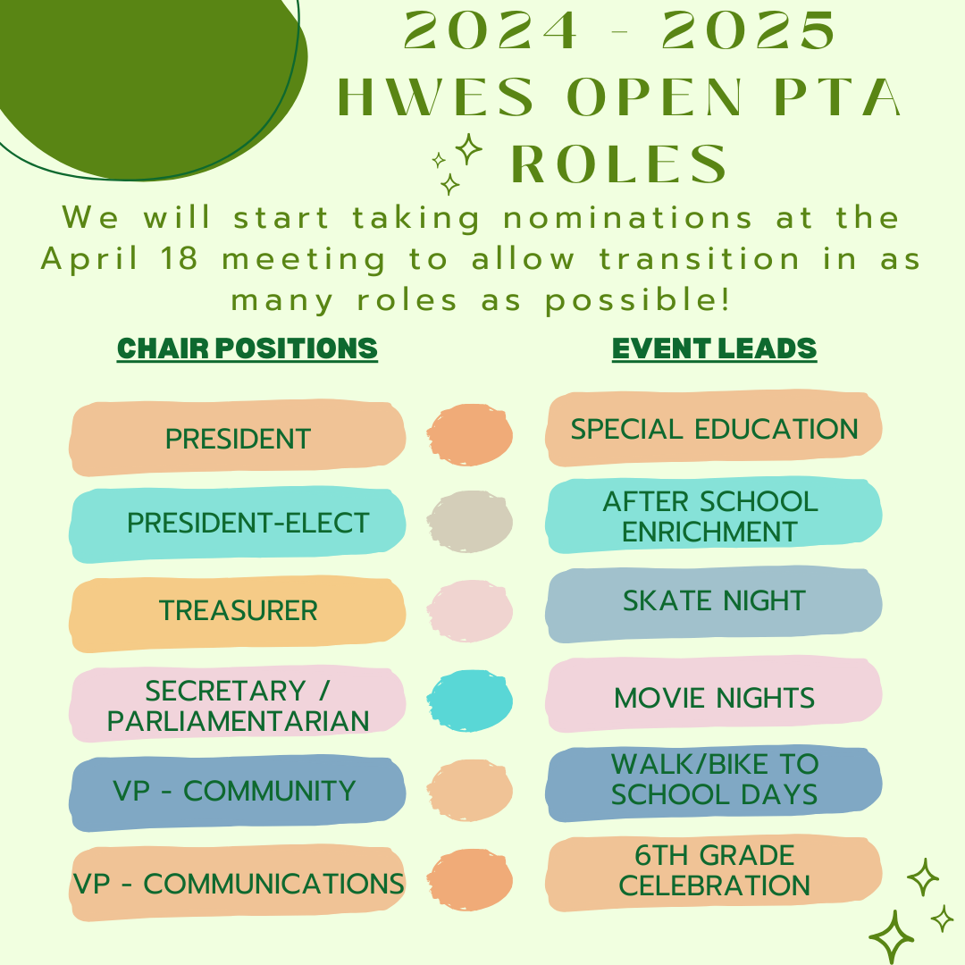 HWES PTA Openings