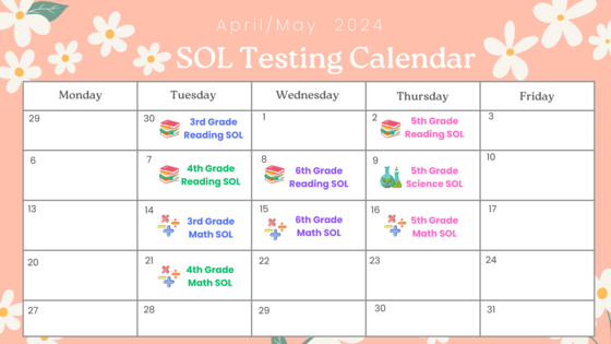 SOL Testing Calendar