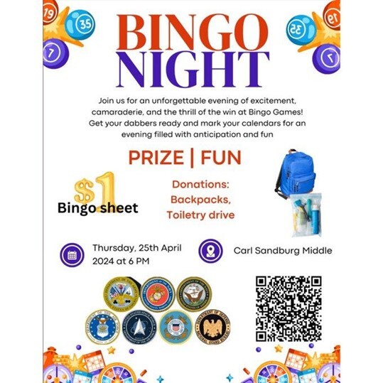 Sandburg MS Bingo Night Flyer