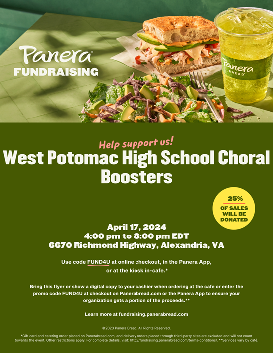 West Potomac HS Panera Fundraiser