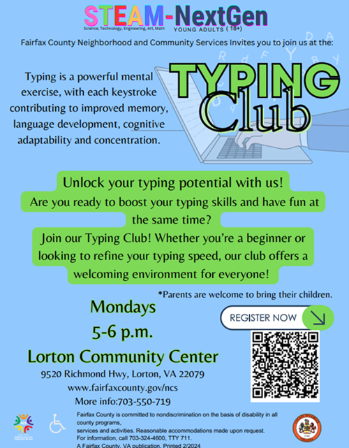 Lorton Typing Club Flyer