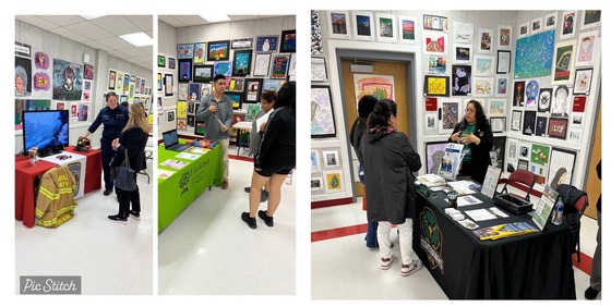 collage of booths at post secondary night