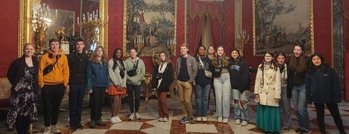 Woodson students standing in group in the Louvre