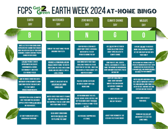 Earth week bingo
