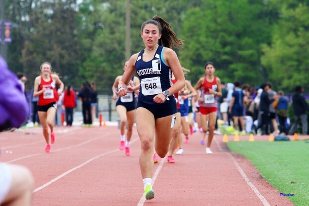Track athlete 1st place finish in the 1600m