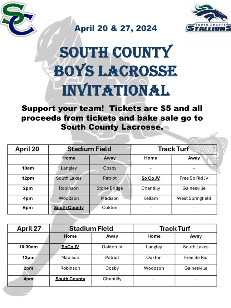 South County Lacrosse Invitational Flyer