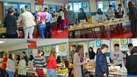Collage of photos from the SGA staff appreciation breakfast