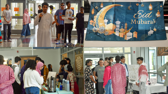 Collage of photos from PTSA Eid celebration