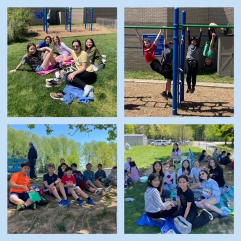 Students had a blast eating outdoor during Willow Wonders Week.