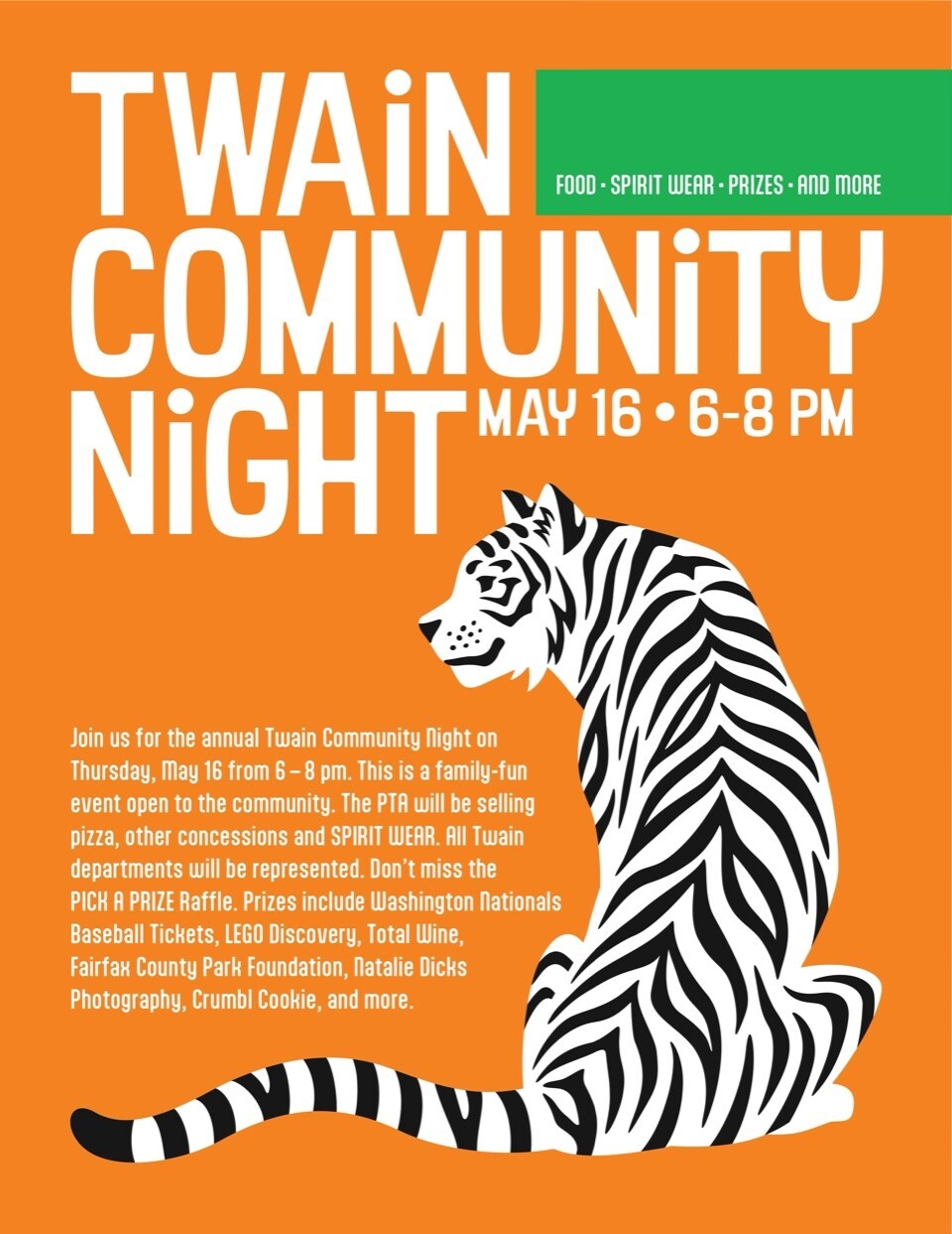 Mark Twain MS Community Night flyer