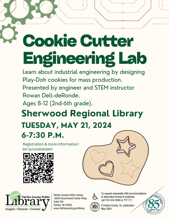 Cookie Cutter Engineering Lab Sherwood Library Flyer