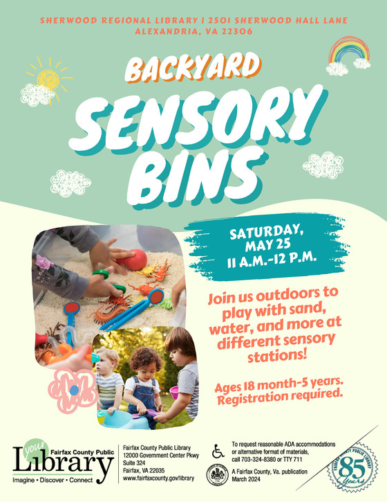Backyard sensory Sherwood Library Flyer