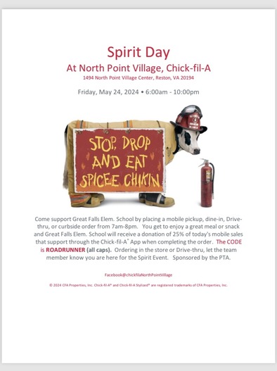 CFA spirit day GFES May 24