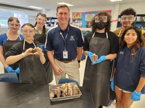 Science class completes a dissection