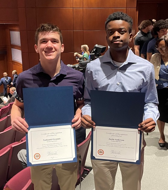 Two winter athletes recognized by the Board of Supervisors