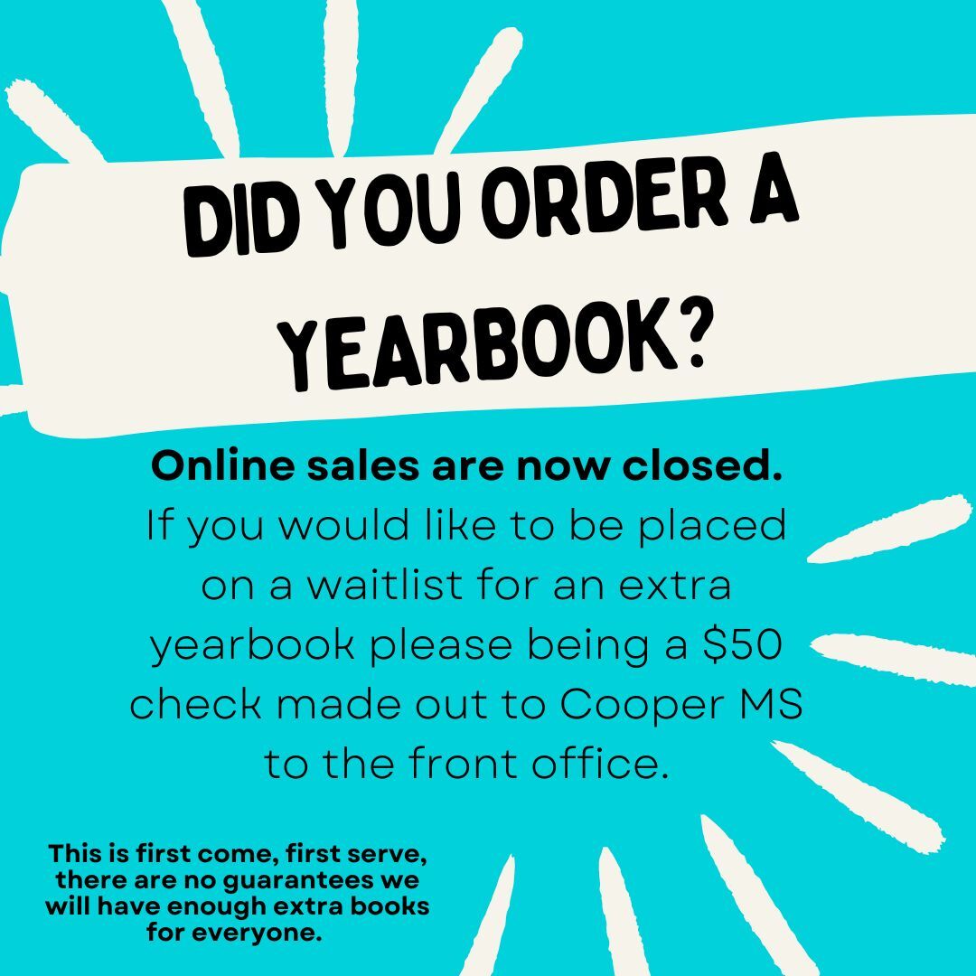 yearbook sales are closed