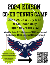 Tennis flyer for Edison HS.