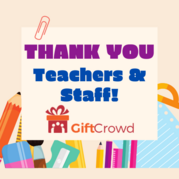 Thank you teachers and staff gift crowd icon