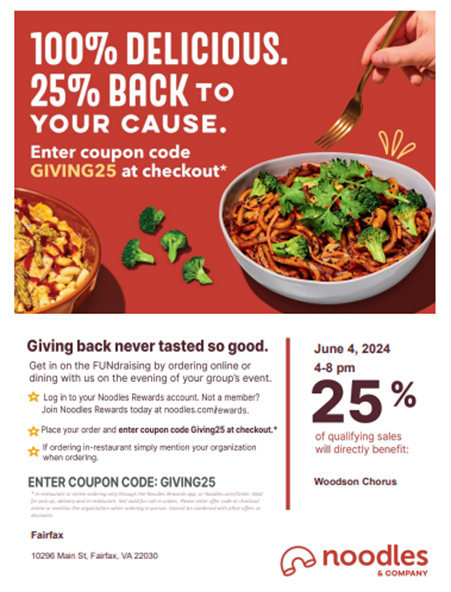Chorus Noodles Fundraiser