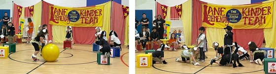 Students performing in Kindergarten Circus - dogs