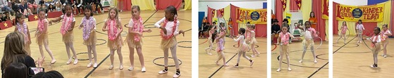 Students performing in Kindergarten Circus - hula dancers