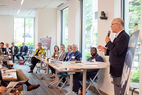 Panelists at the Leading for Tomorrow's Innovation event.