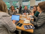 C-suite executives in a discussion about K-12 education in FCPS at the Leading for Tomorrow's Innovation event.