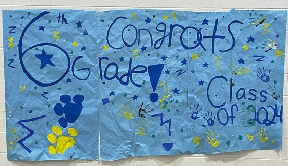 Congratulations 6th graders banner