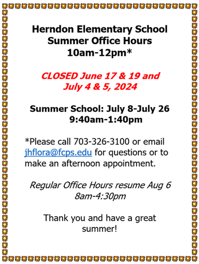 summer hours English