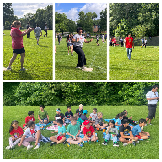 6th grade vs. staff kickball game