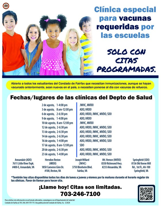 immunization clinic flyer - Spanish