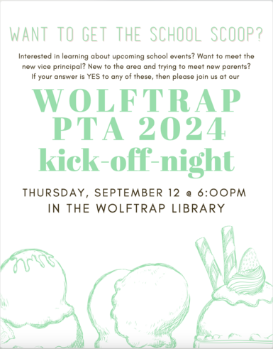 Wolftrap PTA meeting Sept 2024