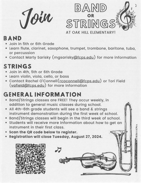 Band and Strings flyer